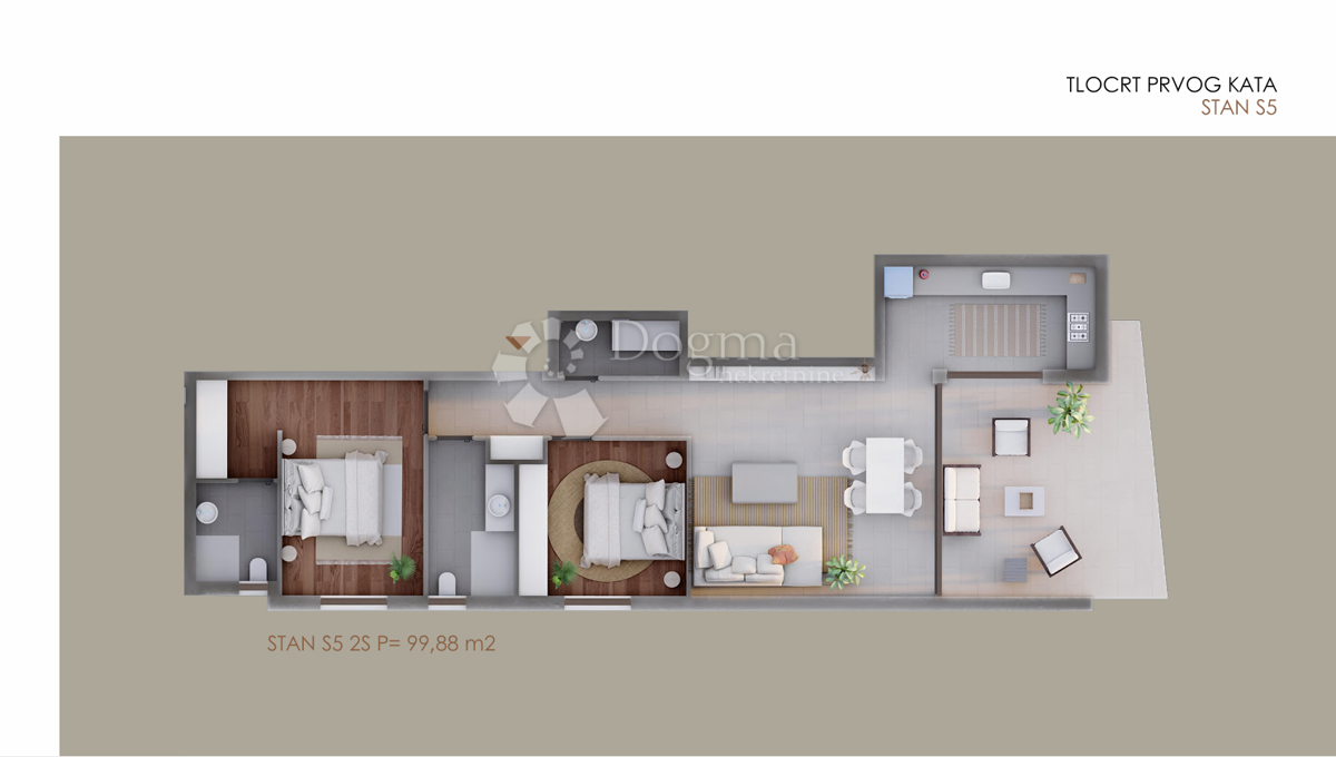 Stanovanje Privlaka, 99,88m2