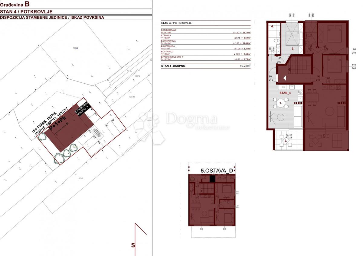Stanovanje Bibinje, 49,22m2