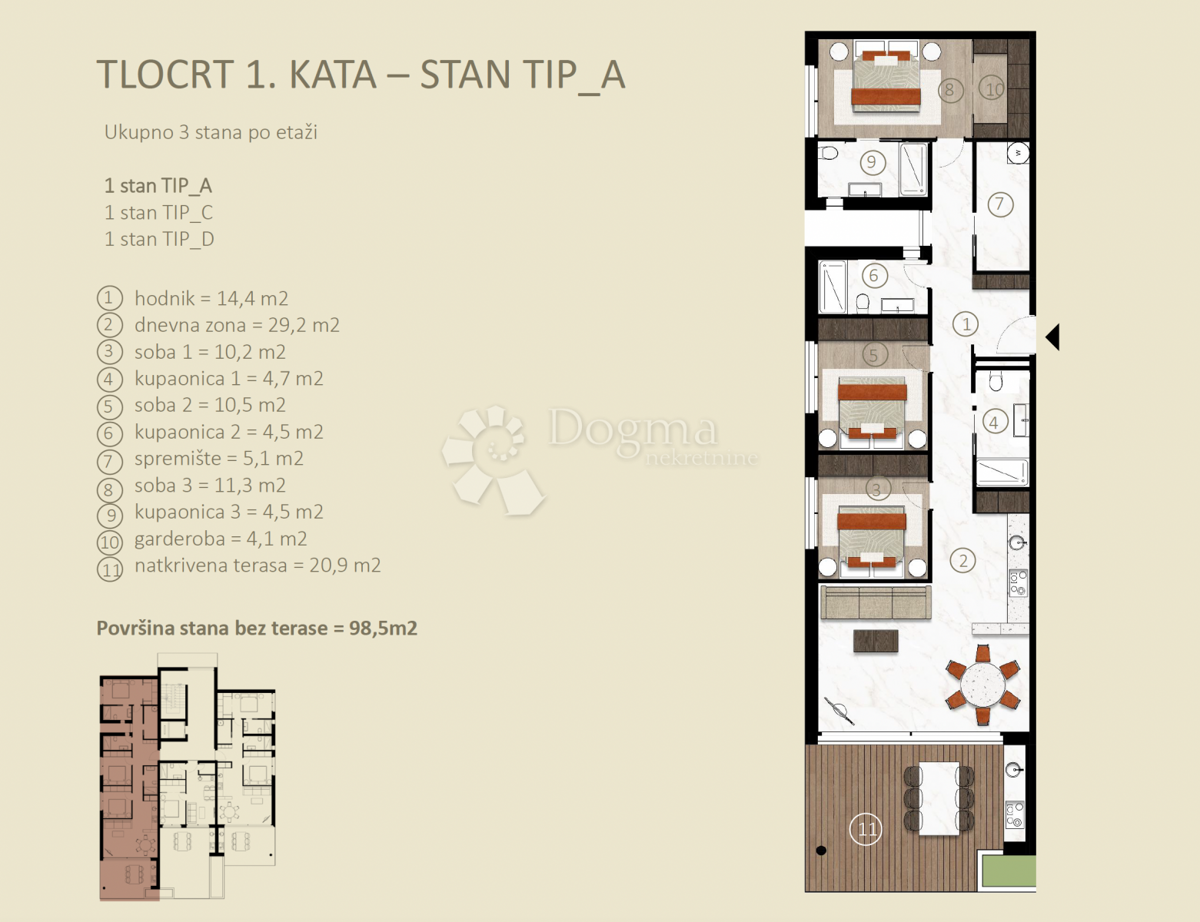 Stanovanje Novigrad, 134,99m2