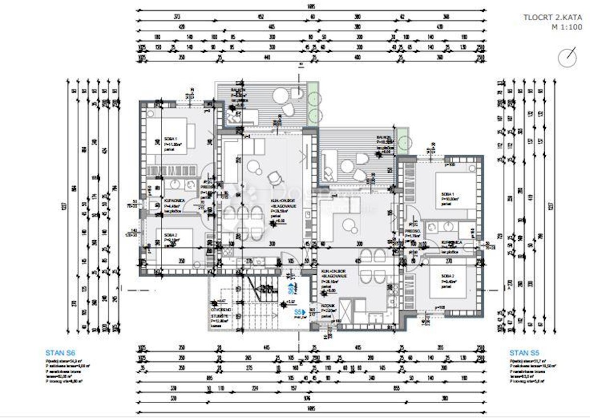 Stanovanje Okrug Gornji, Okrug, 96,20m2