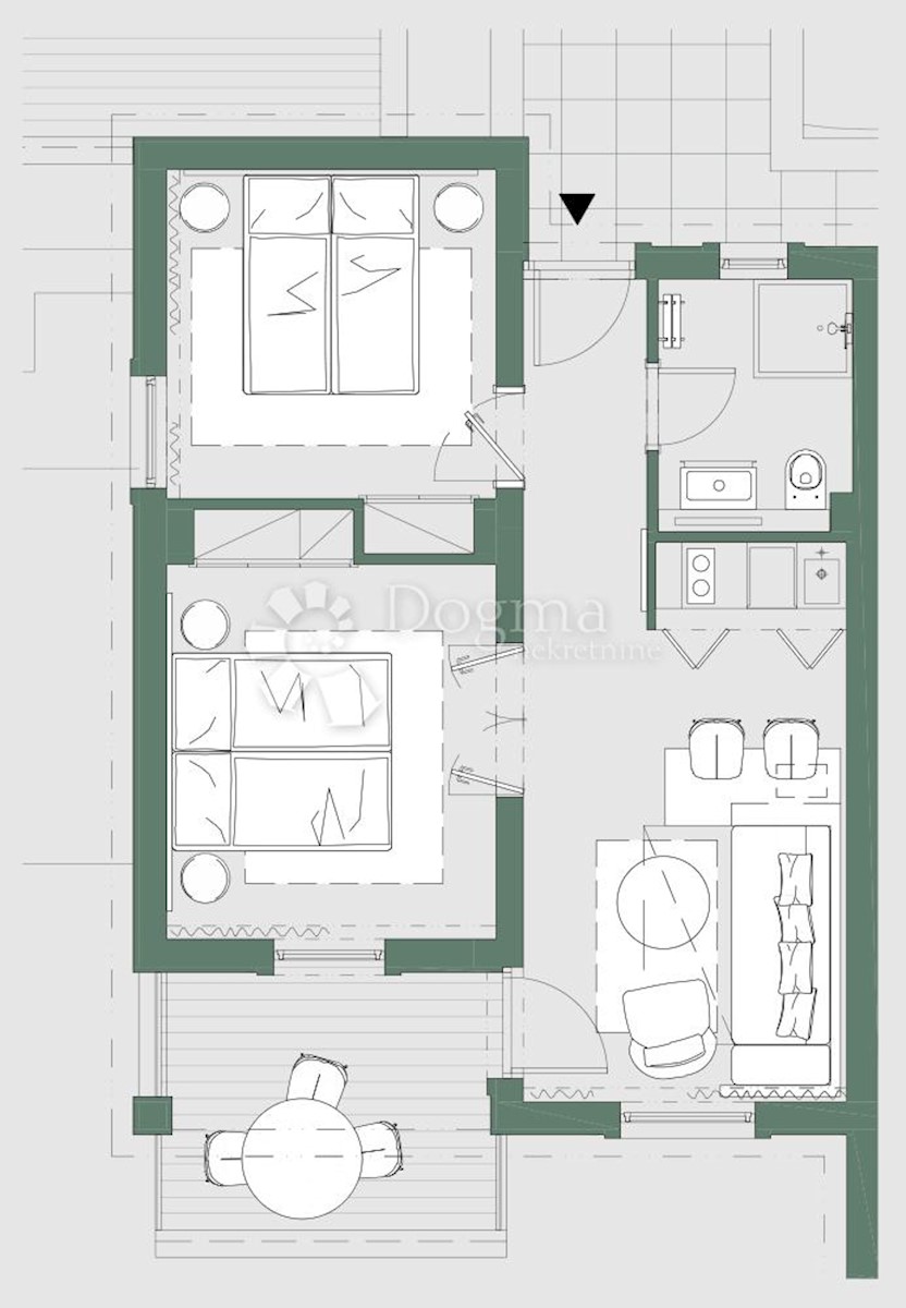 Apartma Kukljica, 48,90m2