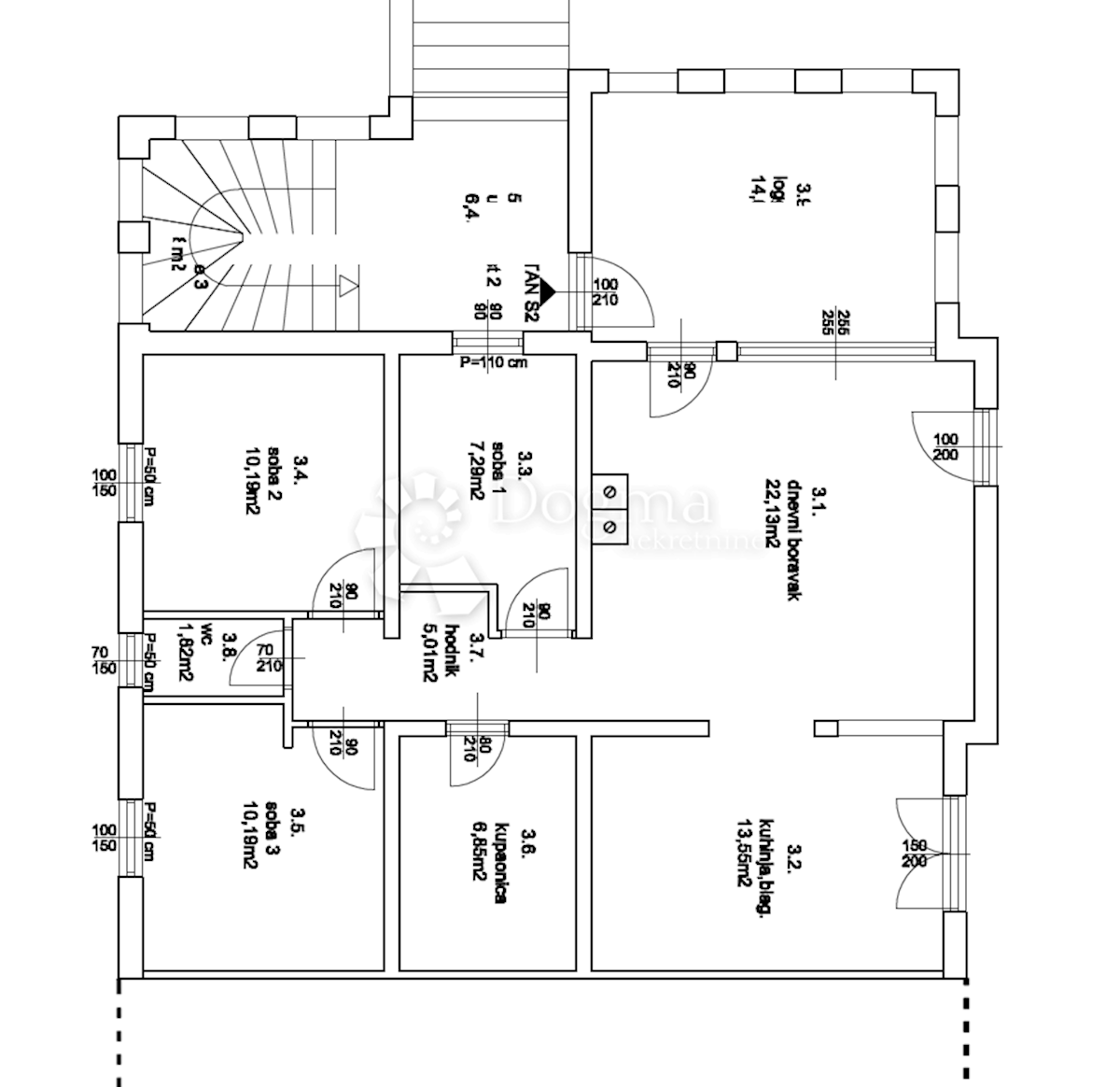 Apartma Tribunj, 91,31m2