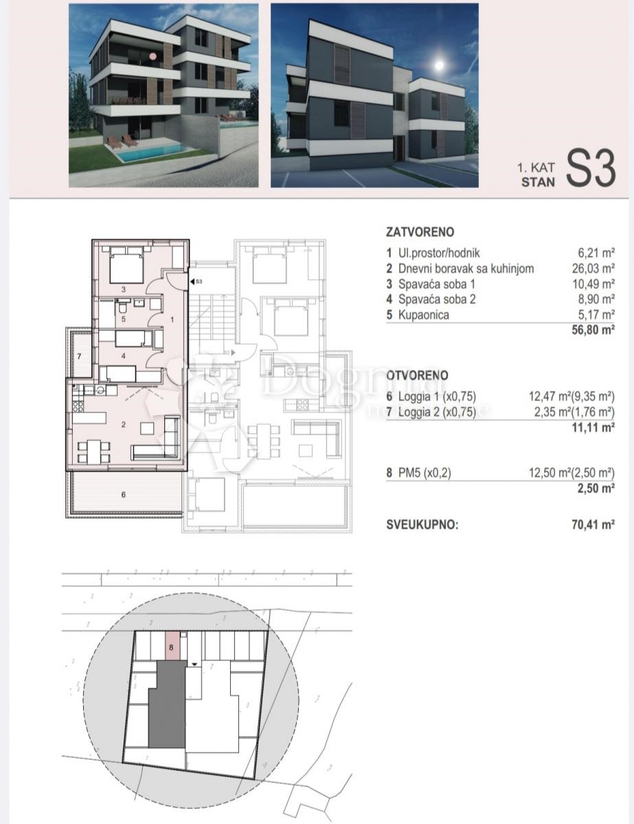 Stanovanje Šimuni, Pag, 78,26m2