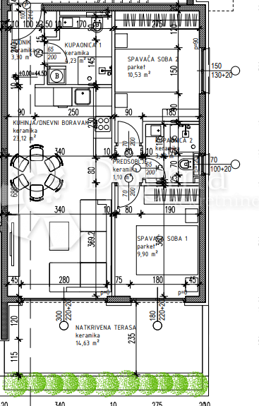 Stanovanje Okrug Gornji, Okrug, 107,30m2