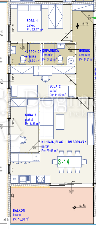 Stanovanje Seget Donji, Seget, 95,70m2