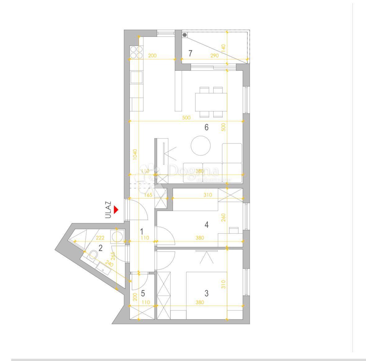 Ekskluzivna novogradnja - dvosobno stanovanje 62,87 m2 - Sinj