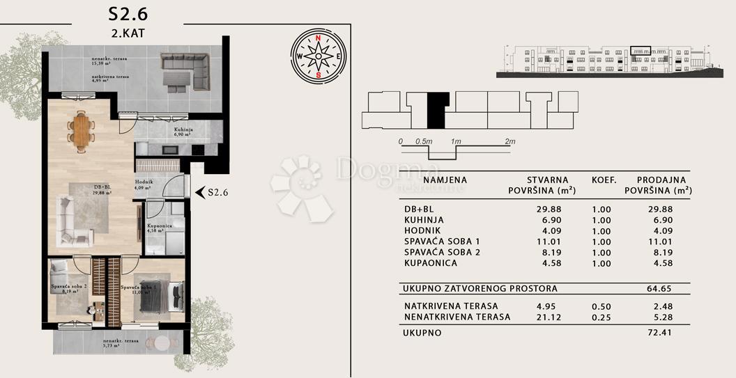Stanovanje Sveta Klara, Novi Zagreb - Zapad, 48,28m2