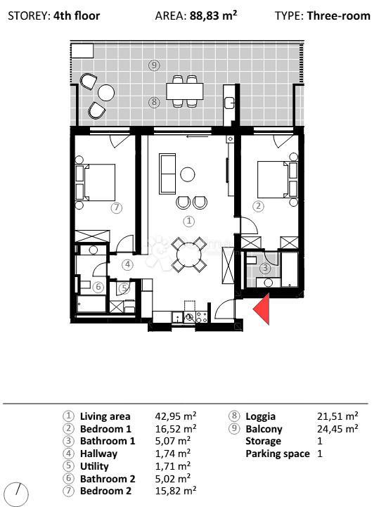 Stanovanje Umag, 66,90m2