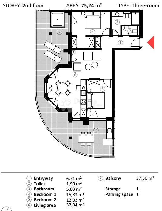 Stanovanje Umag, 66,90m2