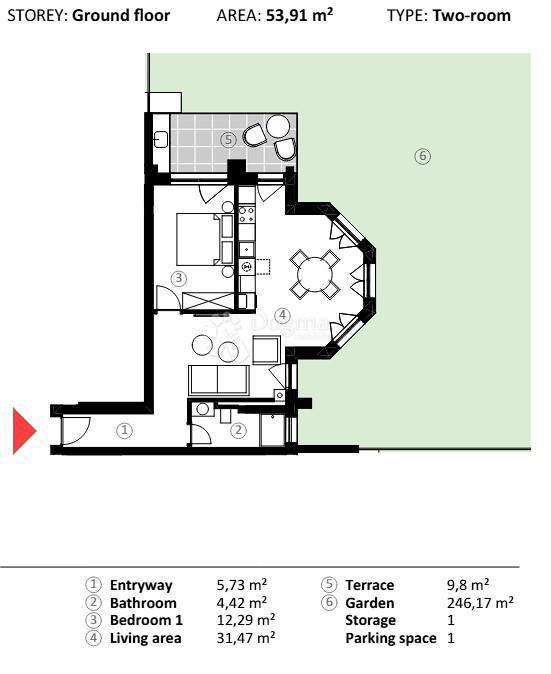 Stanovanje Umag, 66,90m2