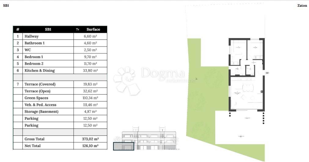 Stanovanje Zaton, Nin, 126,10m2