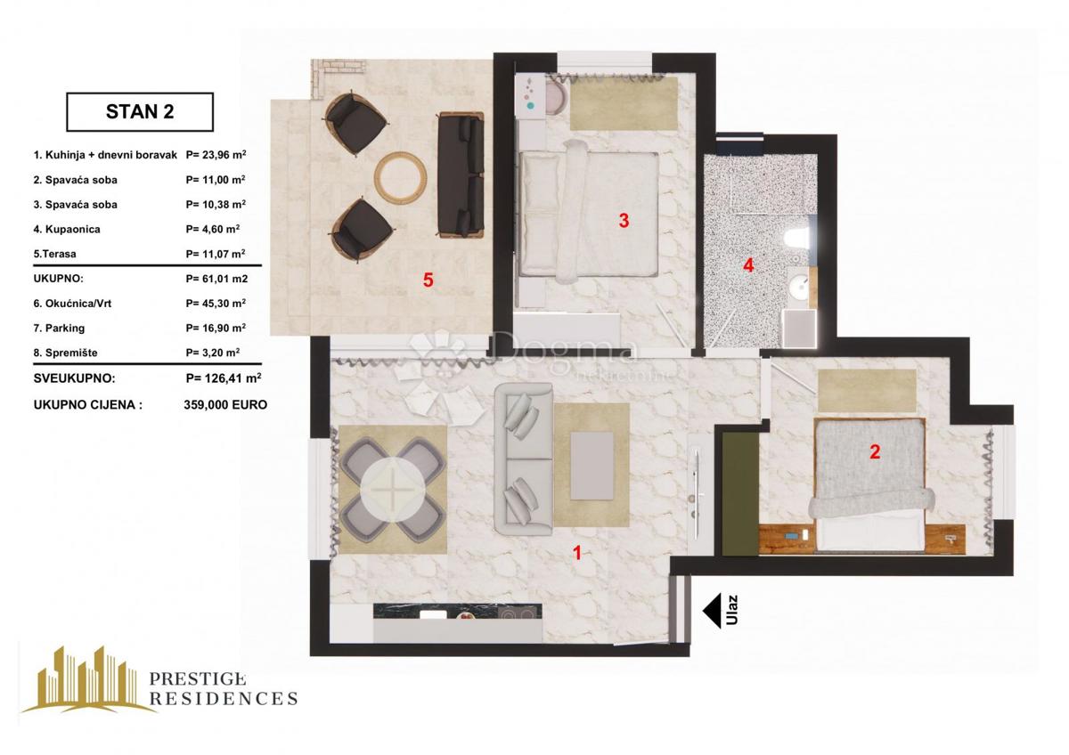 Stanovanje Brodarica, Šibenik - Okolica, 70,97m2