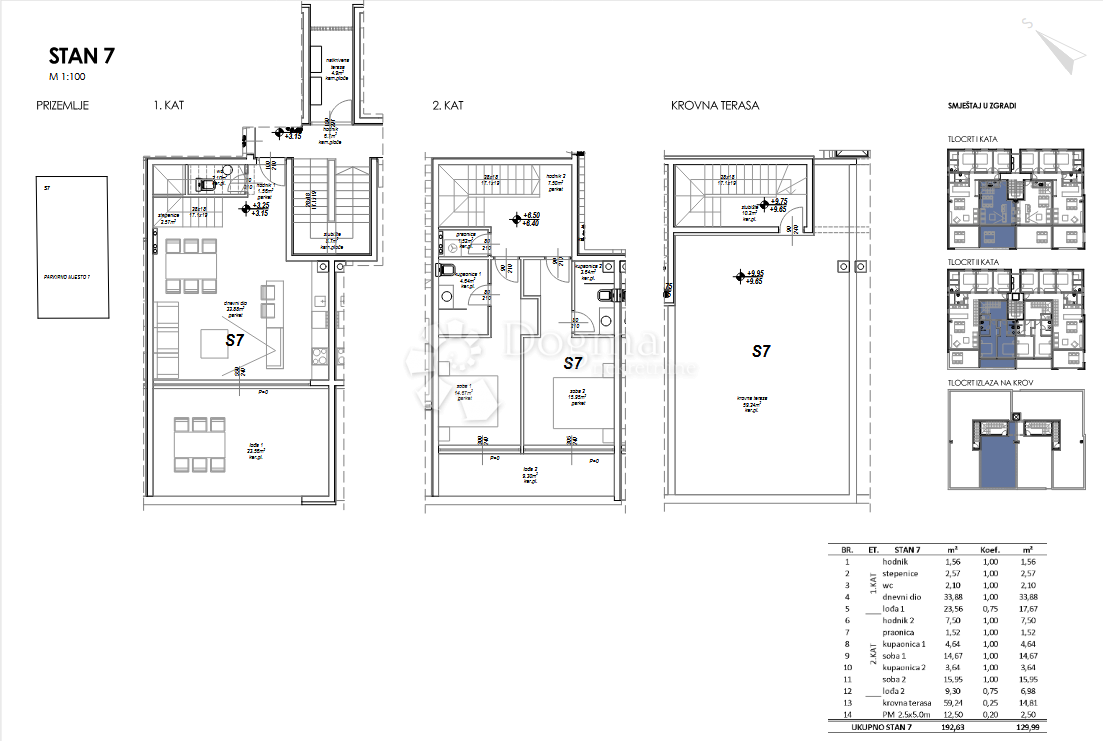 Apartma S7 – dupleks stanovanje s strešno teraso, Privlaka