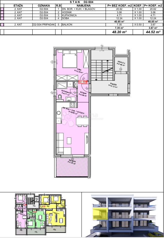 Stanovanje Omiš, 49,74m2