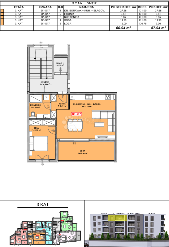 Stanovanje Omiš, 80,52m2