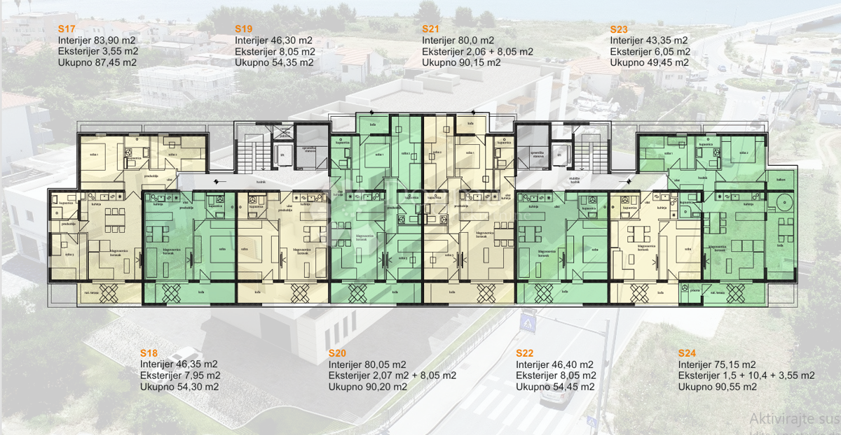Stanovanje Travarica, Trogir, 54,30m2