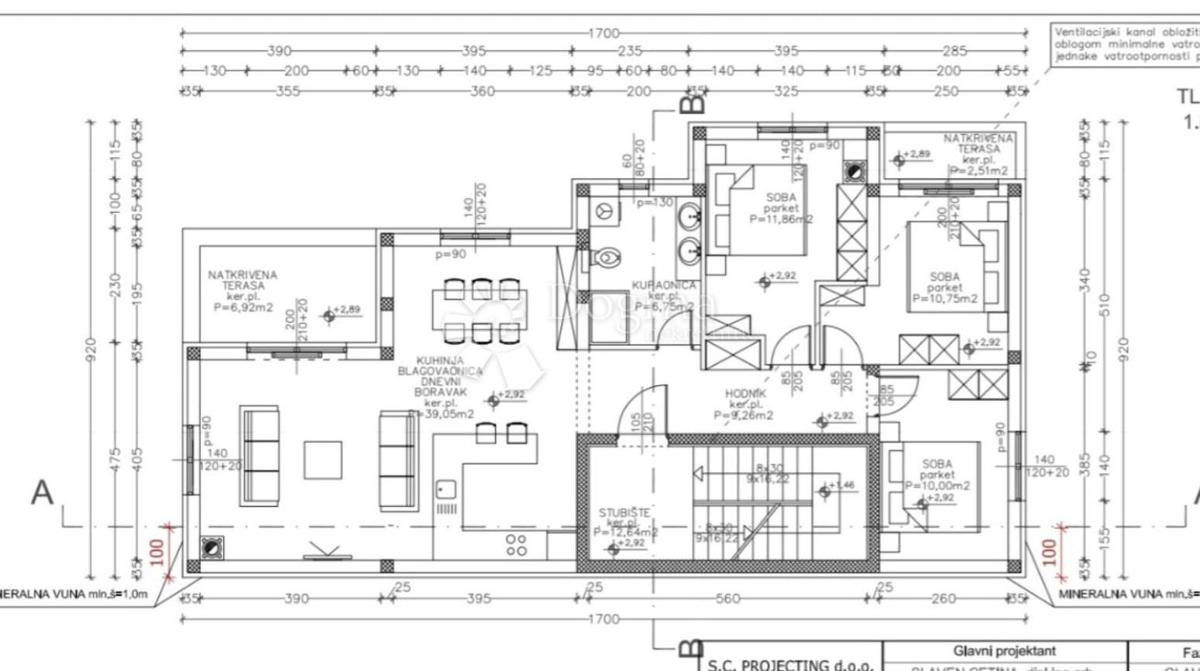 Novogradnja Valdebek 1. nadstropje - 102 m2