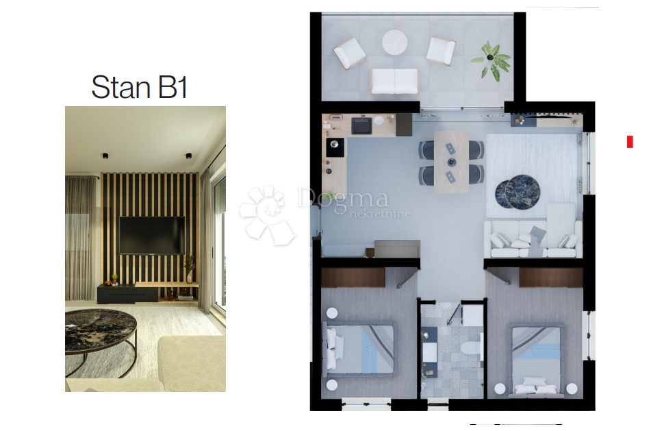 ROGOZNICA - APARTMA V PRITLIČJU NOVOGRADNJE