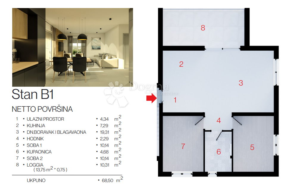 ROGOZNICA - APARTMA V PRITLIČJU NOVOGRADNJE