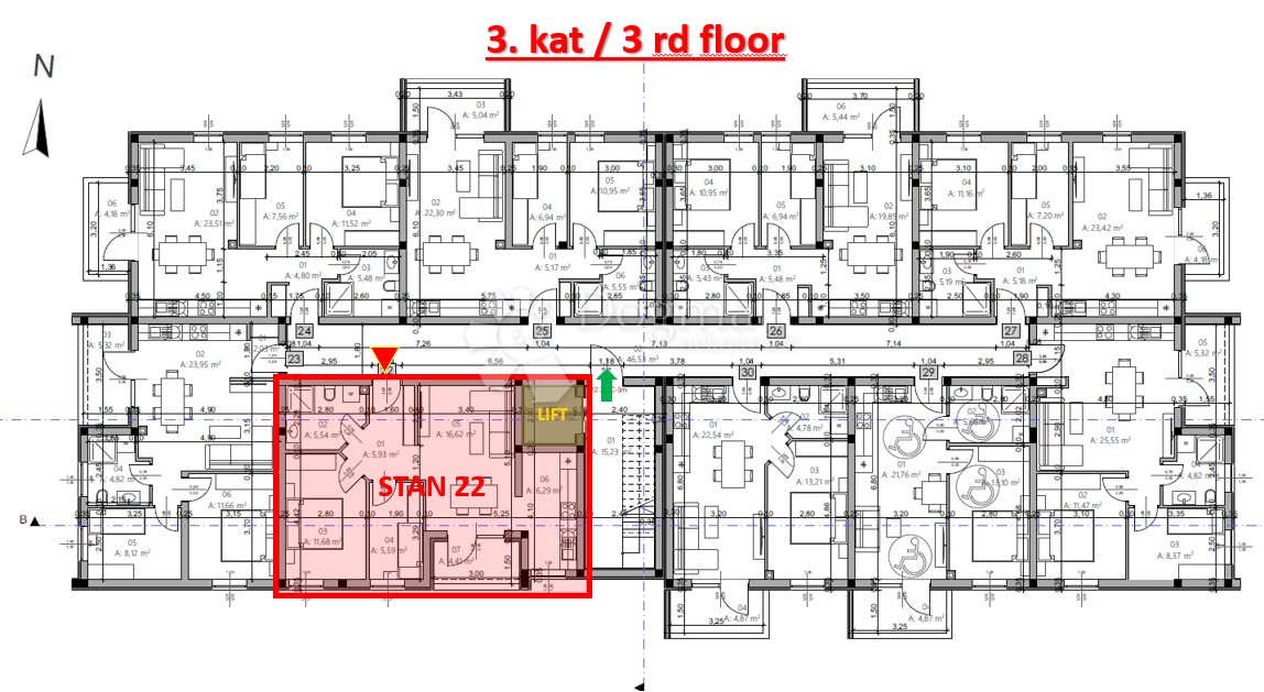Stanovanje Monvidal, Pula, 54,96m2