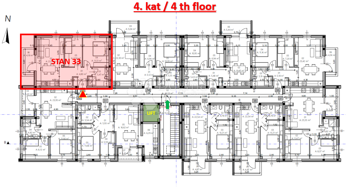 Stanovanje Monvidal, Pula, 54,96m2