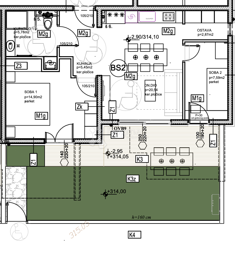 Stanovanje Dugopolje, 25m2