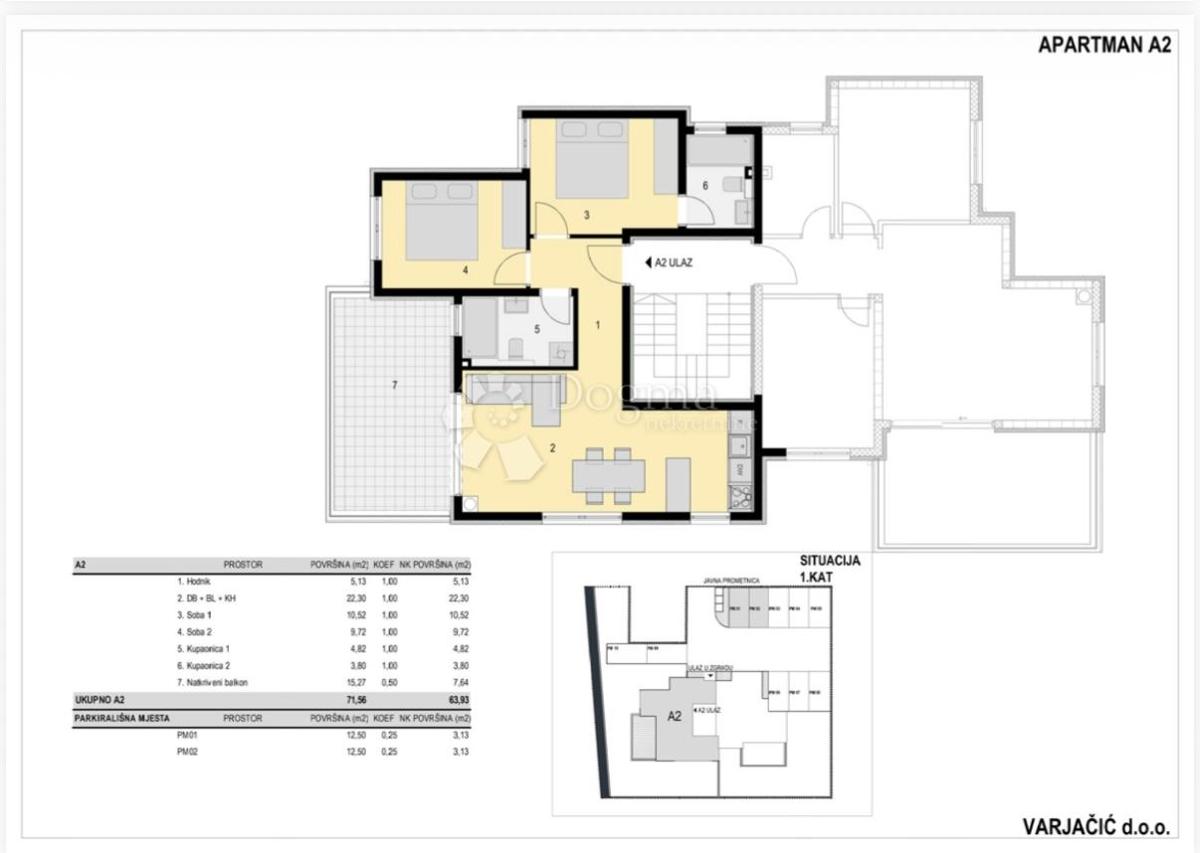 Apartma Novalja, 72m2
