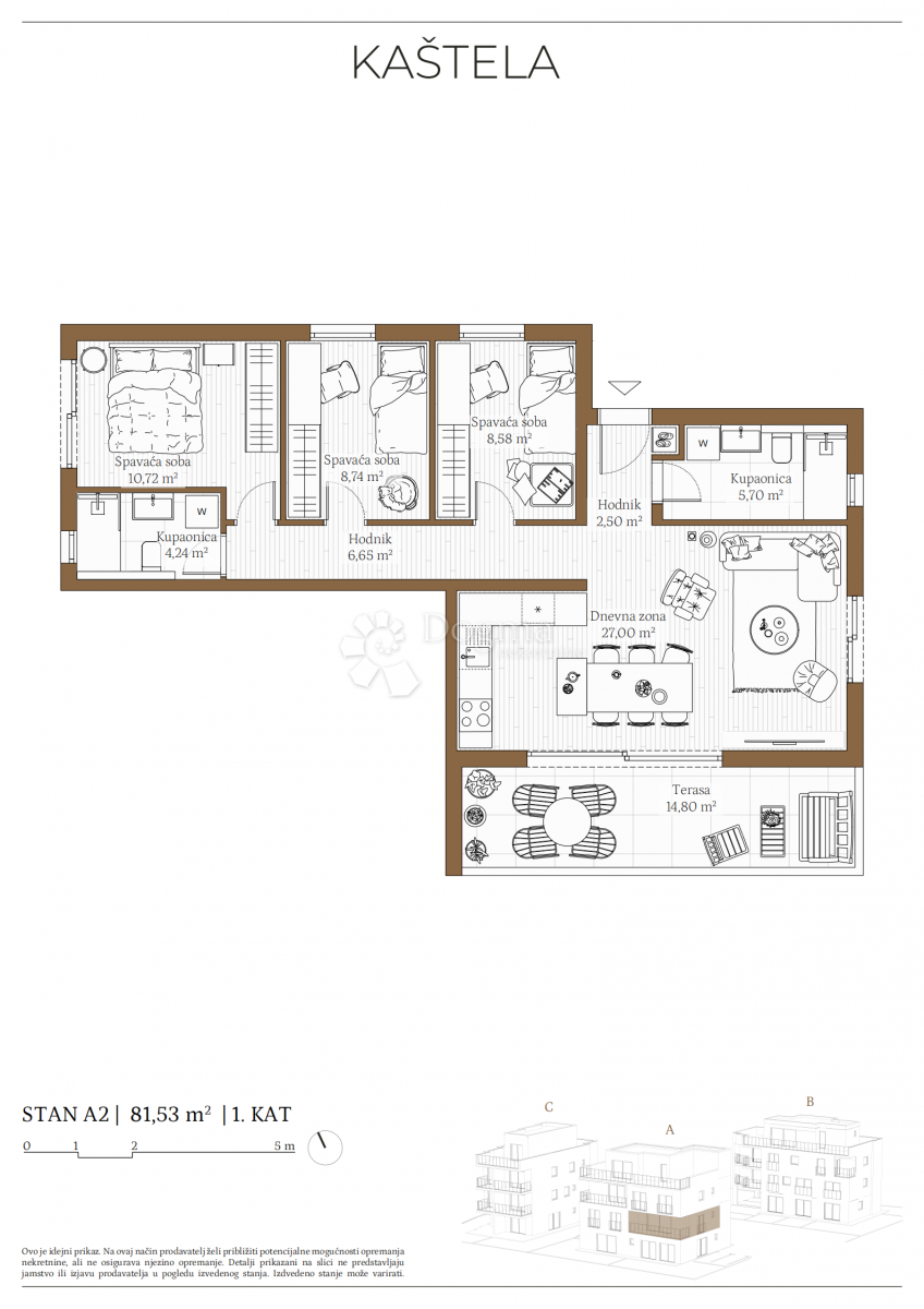 Stanovanje Kaštel Kambelovac, Kaštela, 79,86m2