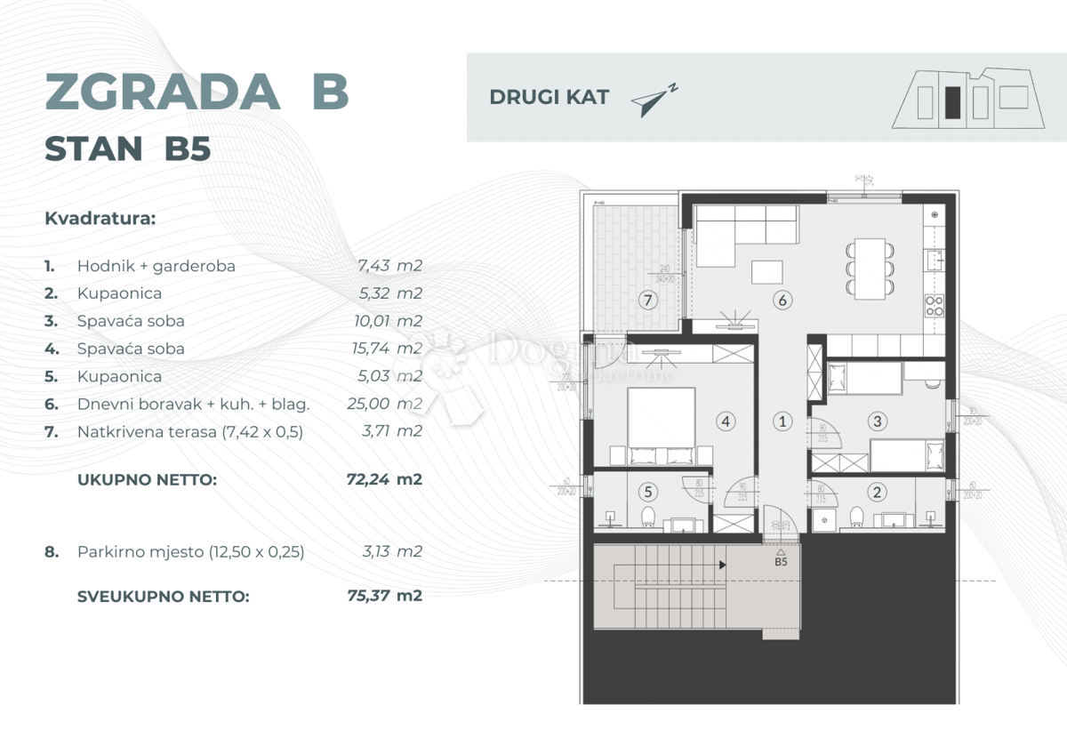Stanovanje Fažana, 55,08m2