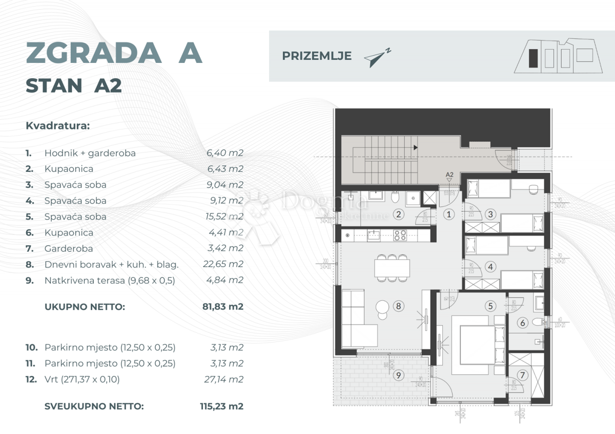 Stanovanje Fažana, 55,08m2