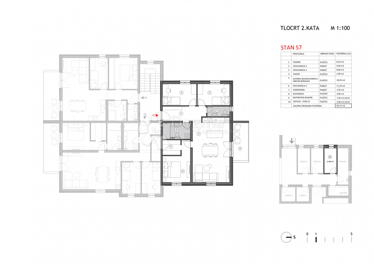 Stanovanje Centar, Solin, 85,75m2