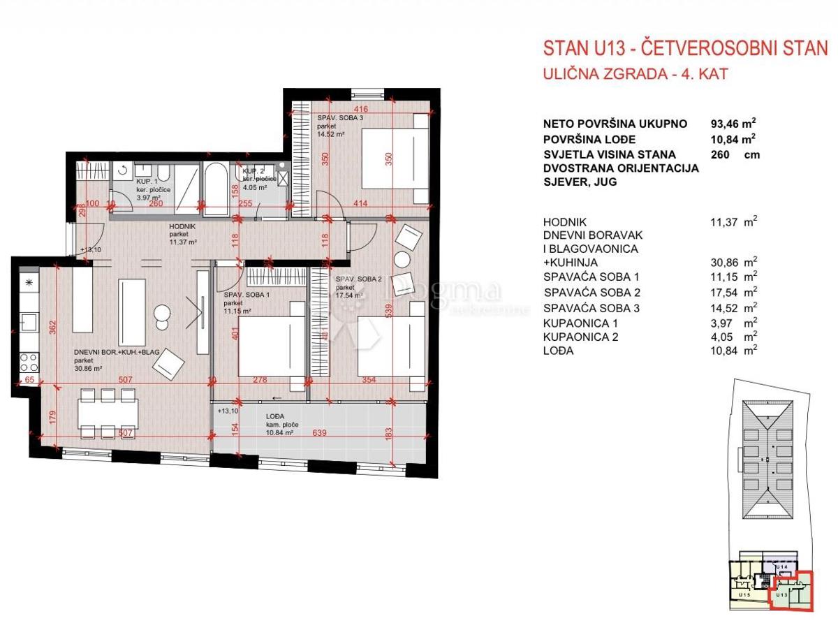 Stanovanje Laščina, Maksimir, 102,86m2