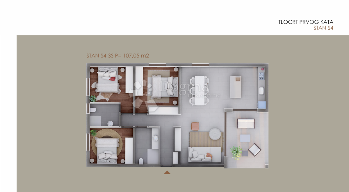 Stanovanje Privlaka, 107,05m2