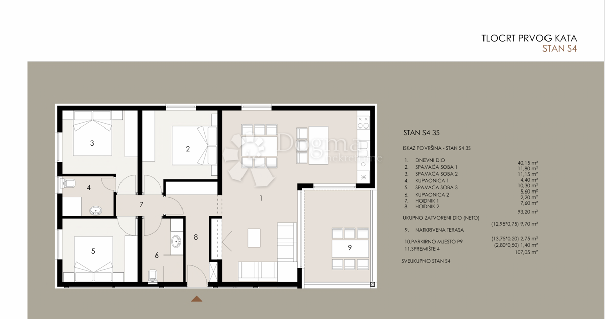 Stanovanje Privlaka, 107,05m2