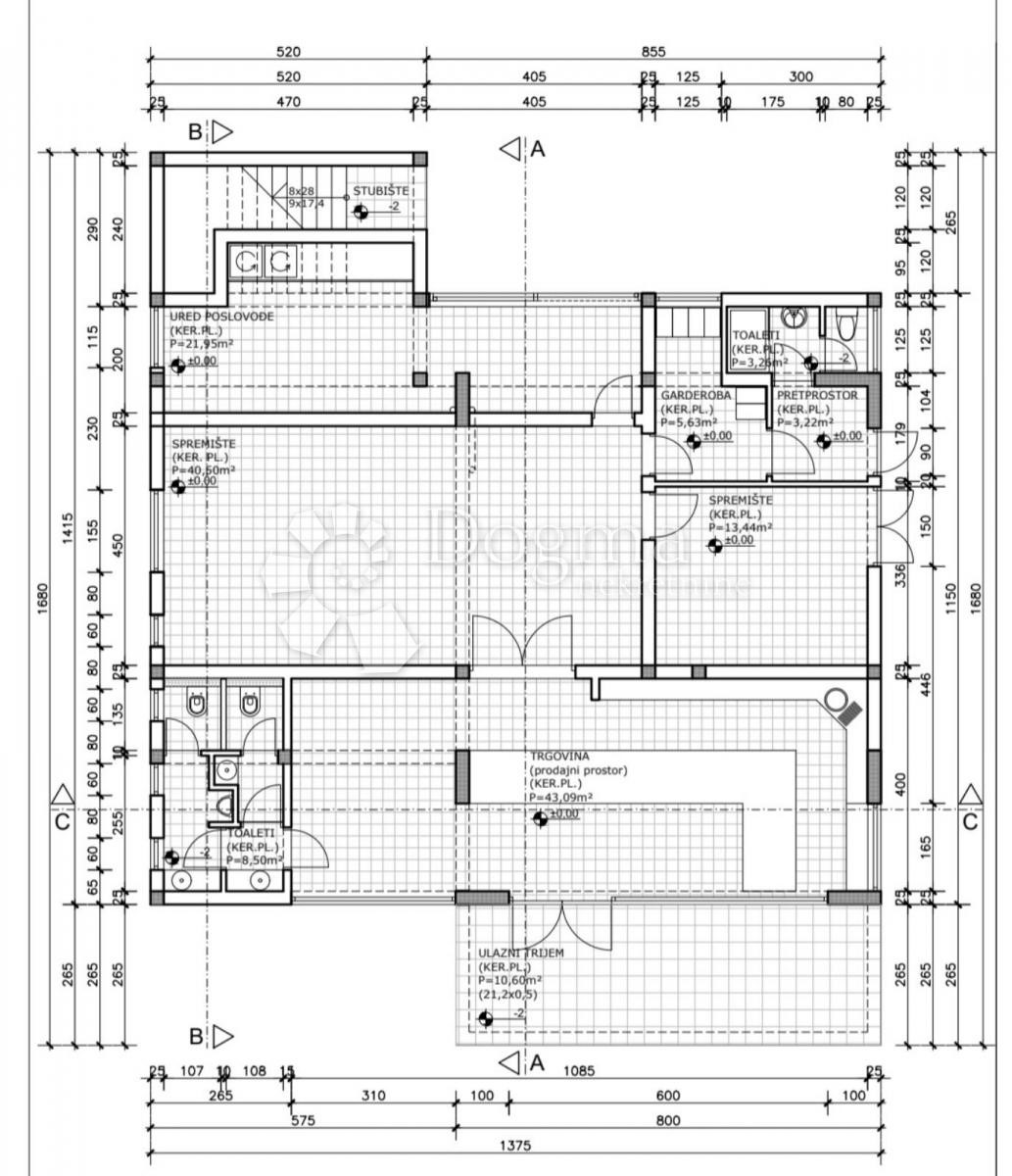 Poslovni prostor Banjol, Rab, 150m2