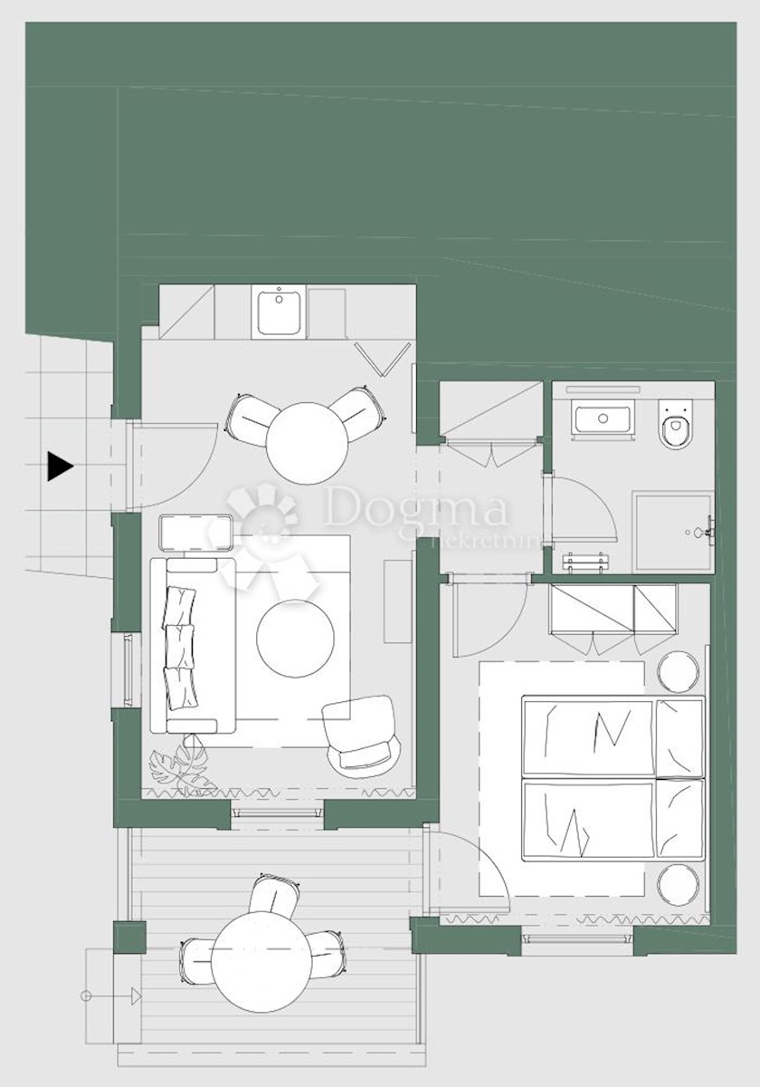 Apartma Kukljica, 40,60m2