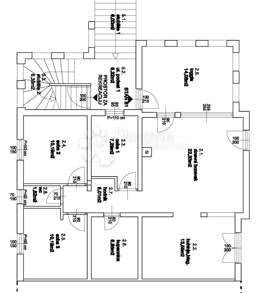 Apartma Tribunj, 91,31m2