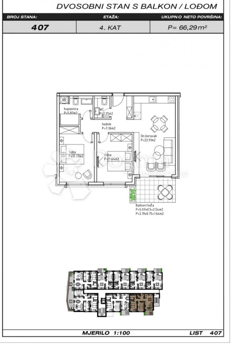 Stanovanje Makarska, 70,90m2