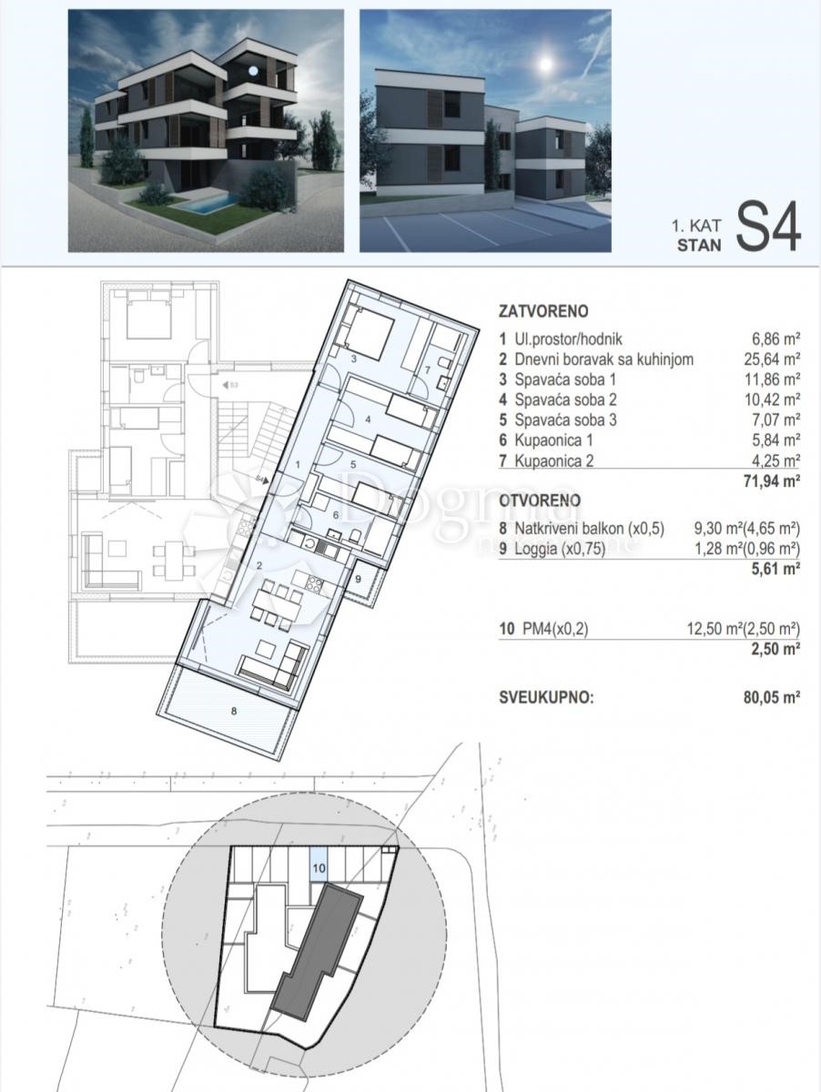 Stanovanje Šimuni, Pag, 78,26m2