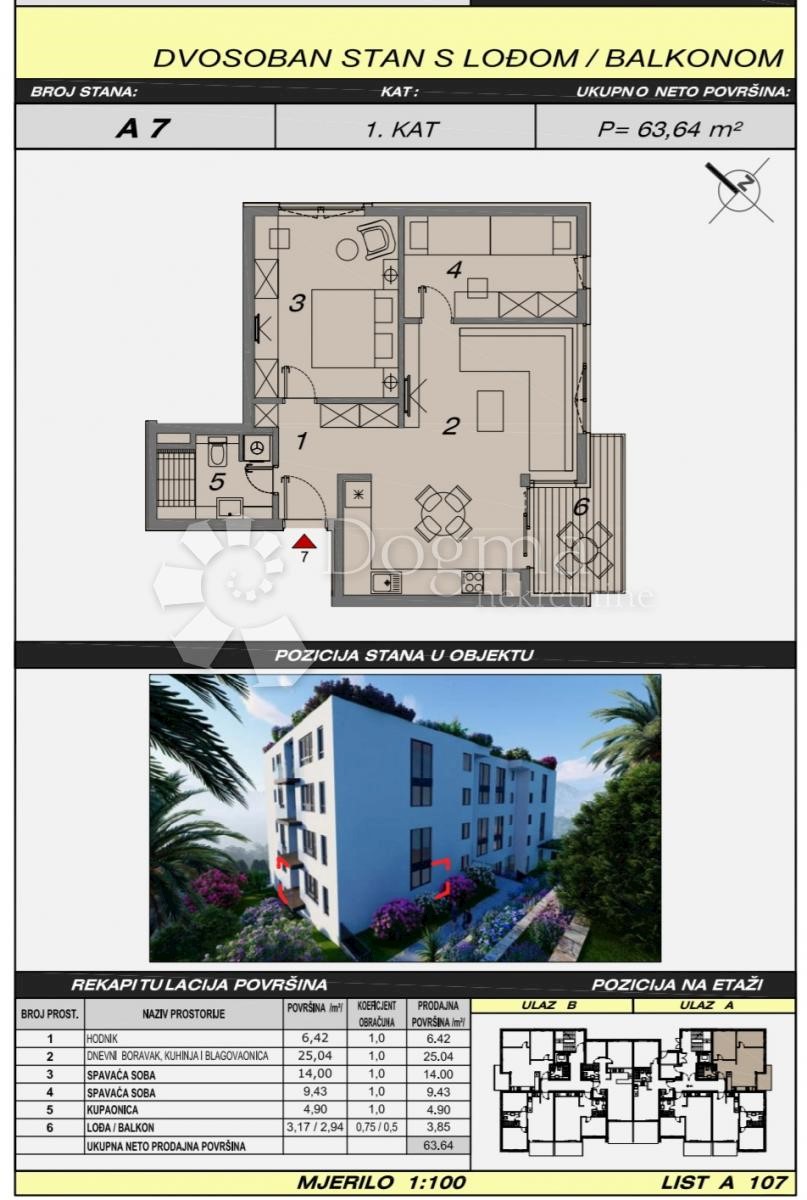 Stanovanje Makarska, 52,70m2