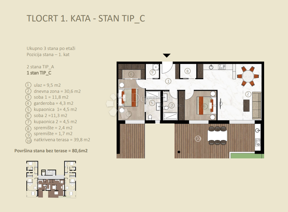 Stanovanje Novigrad, 136,80m2