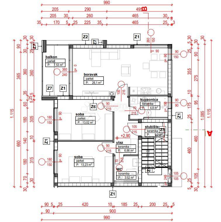Apartma Čižići, Dobrinj, 74,93m2