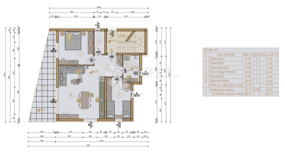 Stanovanje Medulin, 100m2