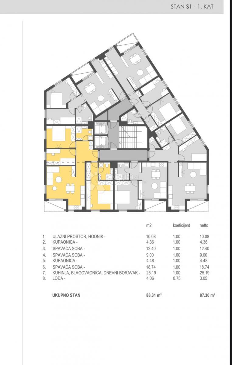 Stanovanje Sinj, 87,30m2