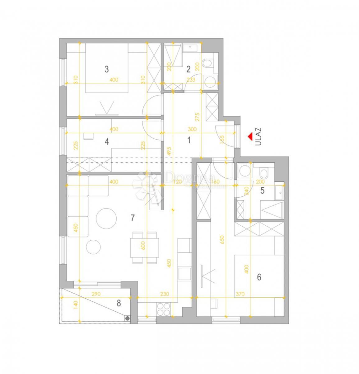 Stanovanje Sinj, 87,30m2