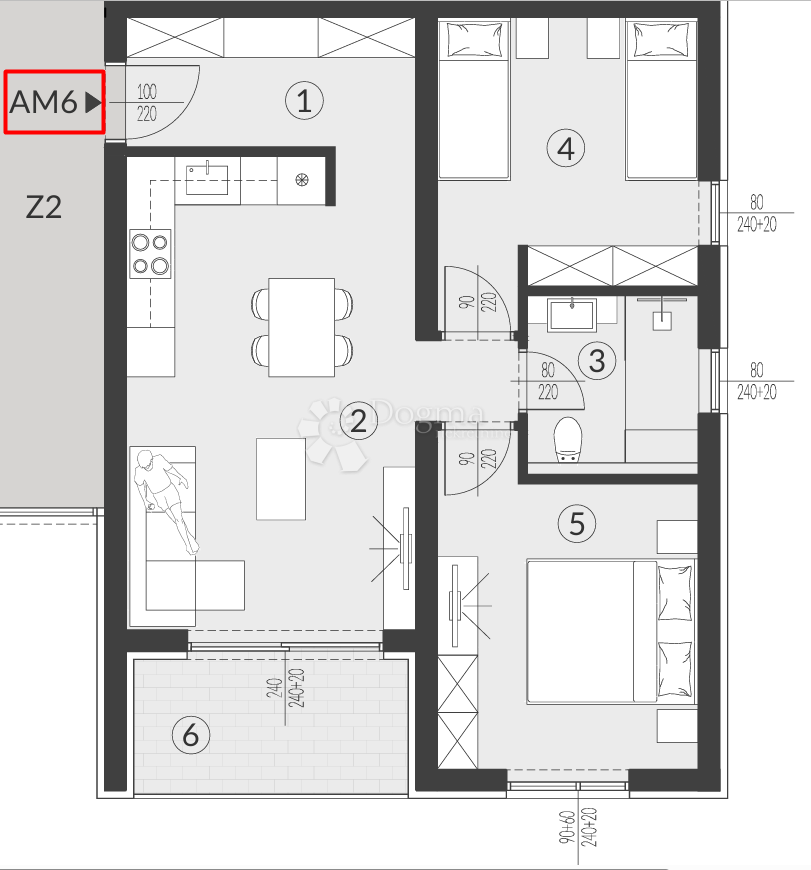 Stanovanje Banjole, Medulin, 51,87m2