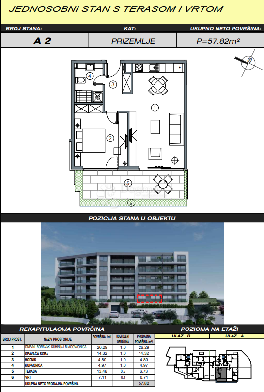 Stanovanje Makarska, 56,41m2