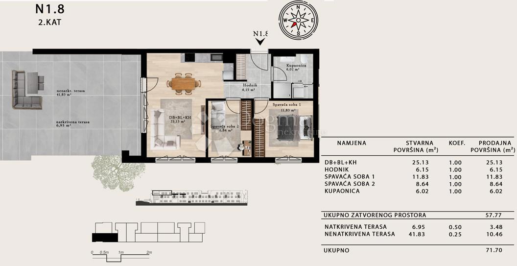 Stanovanje Sveta Klara, Novi Zagreb - Zapad, 48,28m2