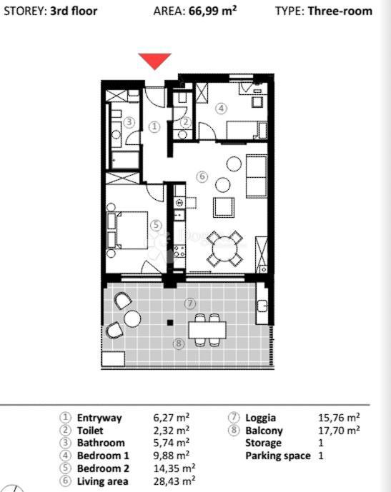 Stanovanje Umag, 66,90m2