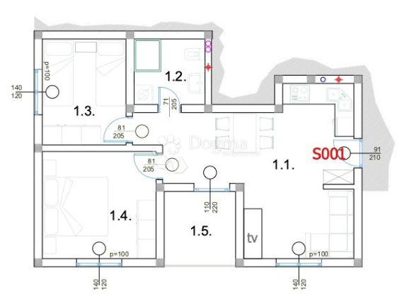 Stanovanje Peroj, Vodnjan, 54,66m2